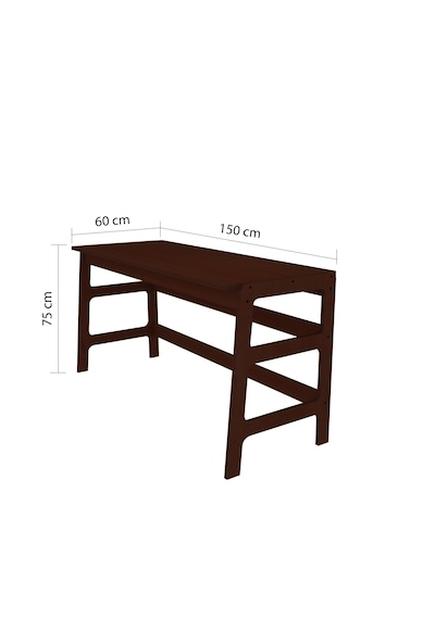 Woodesk Bohem, Ahşap, Masa Ve Köşe Kitaplık Takımı, Ceviz Renk