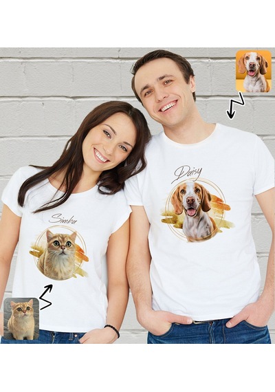 Bk Gift Kişiye Özel Evcil Hayvan Tasarımlı Beyaz Tişört-6, Sevgiliye Hediye, Arkadaşa Hediye, Trend T-shirt Kobitmeyencom33935 Bk Gift