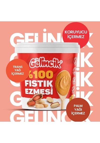 Şekersiz %100 Saf Doğal Fıstık Ezmesi 1 Kg Katkısız Taze Çekim Glutensiz Yer Fıstığı Ezmesi