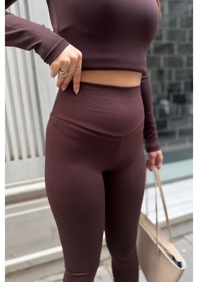 Balenbi Yüksek Bel Push Up Toparlayıcı Premium Taş Detaylı Kadın Tayt 1163 Kahverengi Balenbi Yüksek Bel Push Up Toparlayıcı Premium Taş Detaylı Kadın Tayt 1163 Kahverengi