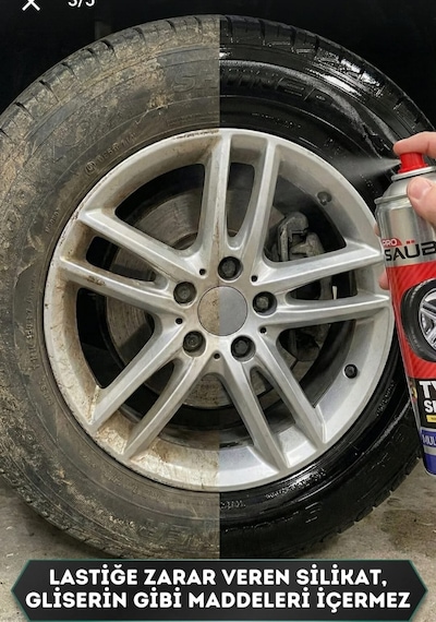 Prosaüber Pro Sauber Tyre Shiner Lastik Parlatıcı Sprey 500 Ml Nano Teknoloji Uzun Süre Kalıcı Parlaklık