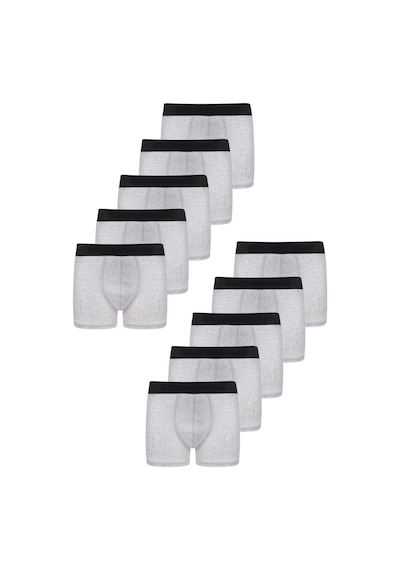 Freemen Erkek 10 Lu Pamuklu Slim Fit Boxer Seti Geniş Beden Aralığı Gri-gri