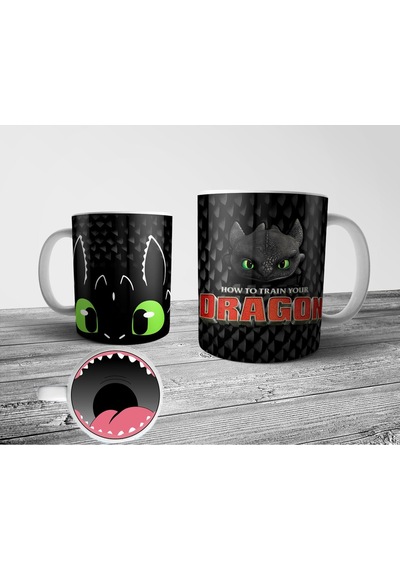 How To Train Your Dragon Toothless Alt Tabanı Ağız Tasarımlı Kupa Bardak Çok Renkli