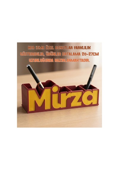 Kırmızı Altın Kişiye Özel İsimli Kalemlik 3d Baskı Diğer