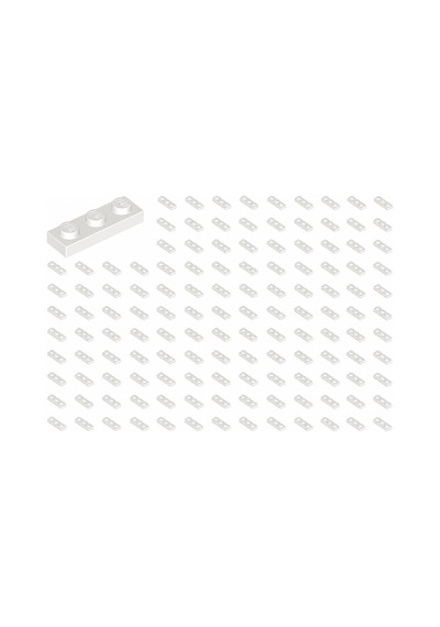 Yedek Parçalar: Plate 1x3: 100 Adet 1x3 Plate Parts Plaka Parças Beyaz - White Plate 3623