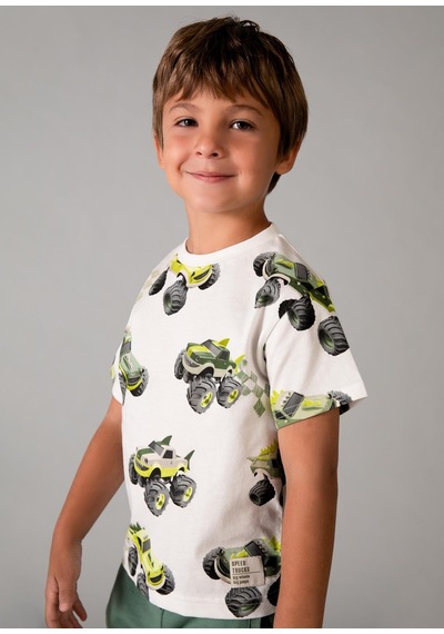 Mayoral Erkek Çocuk Baskılı Tshirt Krem Krem