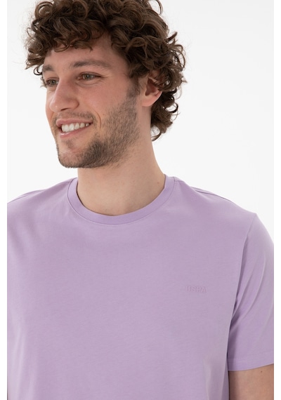 U.S. Polo Assn. Erkek Regular Fit Bisiklet Yaka Lila Basic Tişört 50305928-VR034