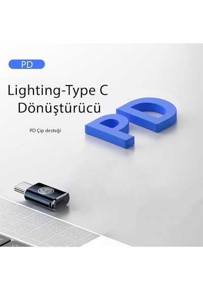 35w Lightning To Type C 15 Max Pro Plus Yuva Çevirici Hızlı Şarj Aktarımı Otg Dönüştürücü Gri Otgtm-g