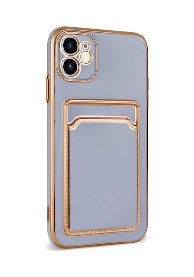 Apple Uyumlu iPhone 11 Kılıf Zore Bark Kartlıklı Kapak Mavi