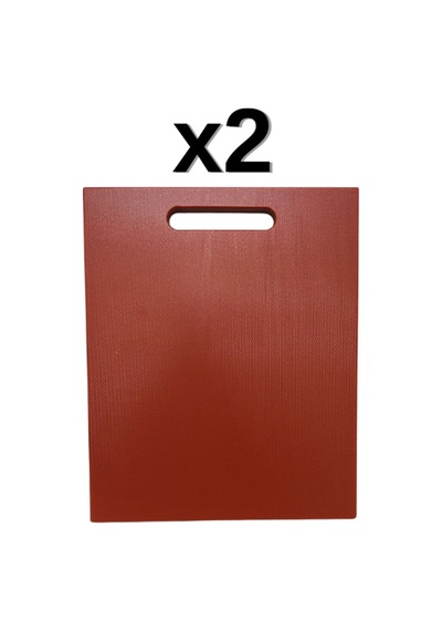 2'li Türkay 32.5x26.5x2 Cm Saplı Polietilen Kesme Tahtası Kesim Levhası Kırmızı 1145