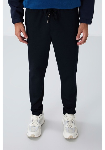 Tommy Life Lacivert Yüzeyi Dokulu Standart Fit Erkek Eşofman Alt - 82155