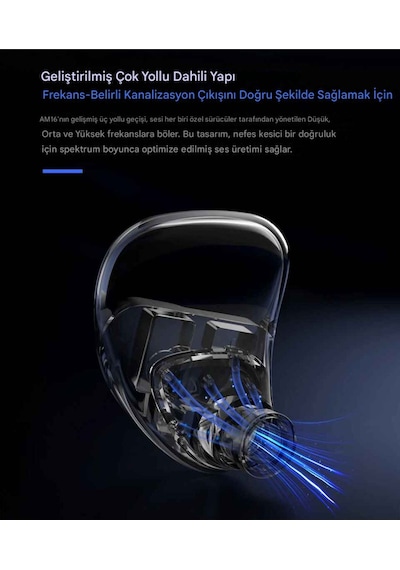 Kz Am16 16 Sürücü Profesyonel Hi-fi Iem Kulak İçi Kulaklık Bass Versiyon Am16
