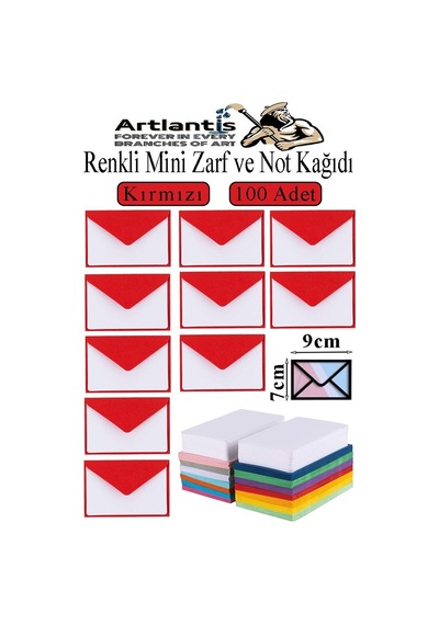Kırmızı Mini Zarf 7x9 Cm Not Kağıtlı 100 Adet Küçük Kırmızı Zarf Mektup Oyun Zarfı Doğum Günü Dilekleri Zarfı Canlı Renk