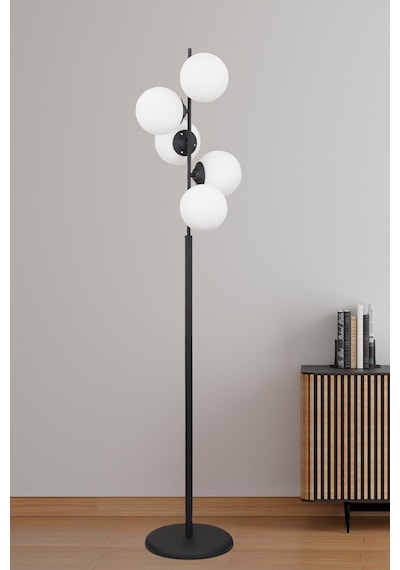 Missy 5 Li Siyah Lambader Beyaz Camlı Modern , Oturma Odası ,yatak Odası , Salon Lambader Çok Renkli