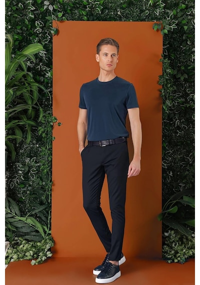 Efor Slim Fit Yan Cep Esnek Pamuk Casual Lacivert Pantolon P 1147 Lacivert