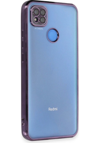 Xiaomi Redmi 9c Kılıf Razer Lensli Silikon - Mor -