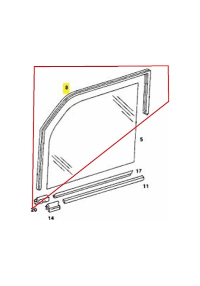 Mercedes W114 W115 Kapı Cam U Fitili - 1157250925