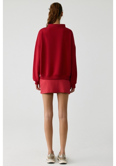 Urban Beat Steffı Kadın Triko Polo Yaka Baskı Detaylı Relaxed Kırmızı Sweatshirt Kırmızı Urban Beat Steffı Kadın Triko Polo Yaka Baskı Detaylı Relaxed Kırmızı Sweatshirt Kırmızı