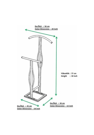 Aksviva Dilsiz Uşak Çift Askılık Metal Modüler Siyah