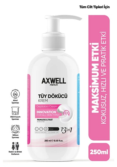 Axwell Tüy Dökücü Krem 250ml Tüm Cilt Tipleri İçin