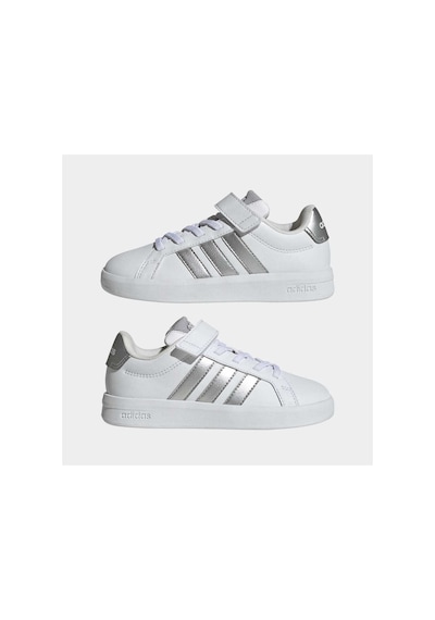 Adidas Grand Court 3.0 El C Unisex Çocuk Sneaker Jp9368 Beyaz / Gümüş Met. / Gümüş Met
