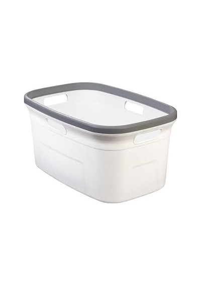 Motek 4 Taraflı Tutulabilen Çamaşır Sepeti Selesi Beyaz Gri Diğer