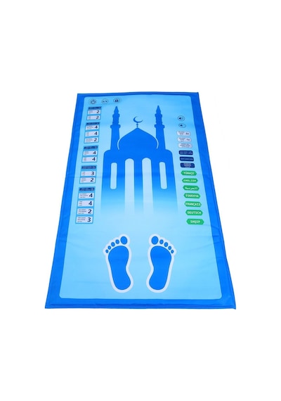 Çocuklar İçin Sesli Konuşan Namaz Kıldıran Seccade 7 Dil Seçeneğiyle Mavi Çok Renkli