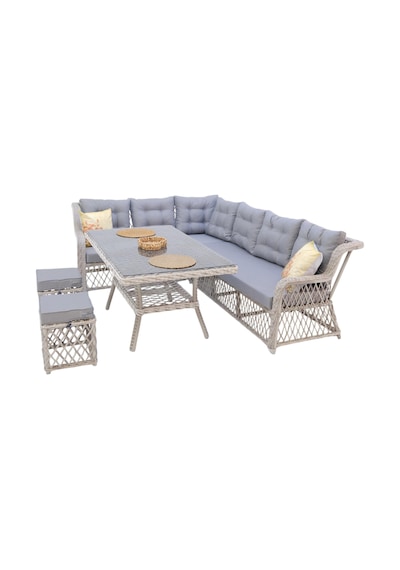 Serena X Rehome Rattan İki Puflu L Köşe Takımı 111
