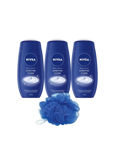 Nivea Creme Care Duş Jeli 3 x 250 ML + Duş Lifi