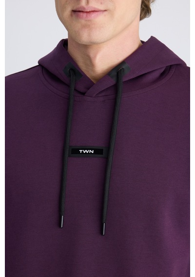 Twn Slim Fit Mor Düz Örgü Pamuklu Sweatshirt 5ece247020042 M01