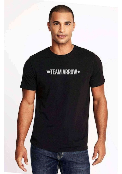 Arrow Team Arrow Baskılı Siyah Erkek Tshirt
