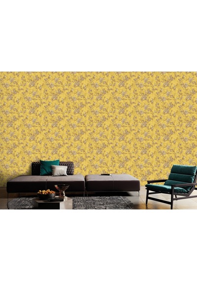 Tropicano Çiçek Desenli Trend Duvar Kağıdı 9914-4, Sarı Ce, Iso 9001, Iso 10002