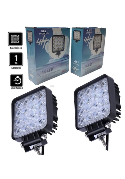 2 Adet 16 Ledli Çalışma Lambası Kalınlık 40 MM 8-110 Volt Ip67