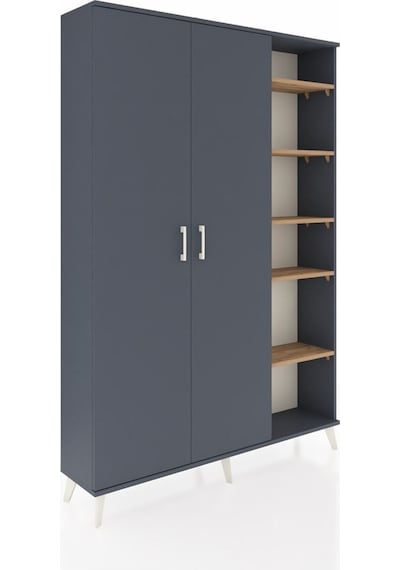 Arges Dolap 7 Raflı 2 Kapaklı Tek Askılı 132x30x195 Antrasit-antrasit/çam Antrasıt/atlas Çam Arges Dolap 7 Raflı 2 Kapaklı Tek Askılı 132x30x195 Antrasit-antrasit/çam Antrasıt/atlas Çam