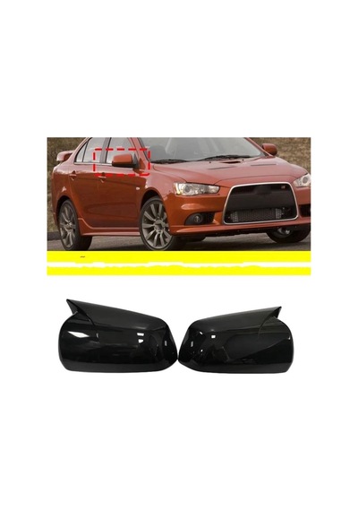 Mitsubishi Lancer 2008-2012 Uyumlu Yarasa Ayna Kapağı Pianoblack İthal Abs Plastik A+ Kalite