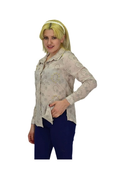 Kadın Brodeli Taşlı Bluz Bgl-st03720 001