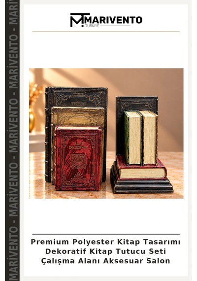 Premium Polyester Kitap Tasarımı Dekoratif Kitap Tutucu Seti Çalışma Alanı Aksesuar Salon