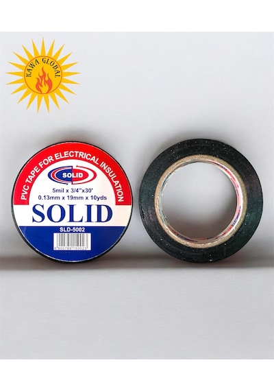 Elektrik İzole Bant Solid Pvc Siyah Renk Elektrikçi Kablo Bandı