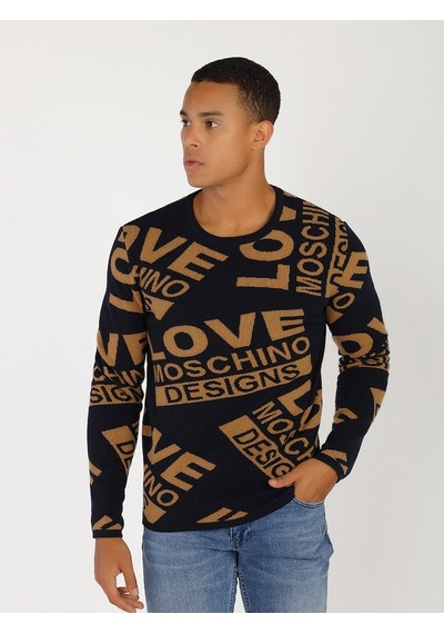 Moschino Moschıno Erkek Kazak /M.Lov.2019.6494 Laci-Kahve Lacivert