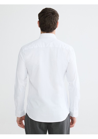 Lcw Busıness Beyaz Slim Fit Armürlü Erkek Basic Gömlek
