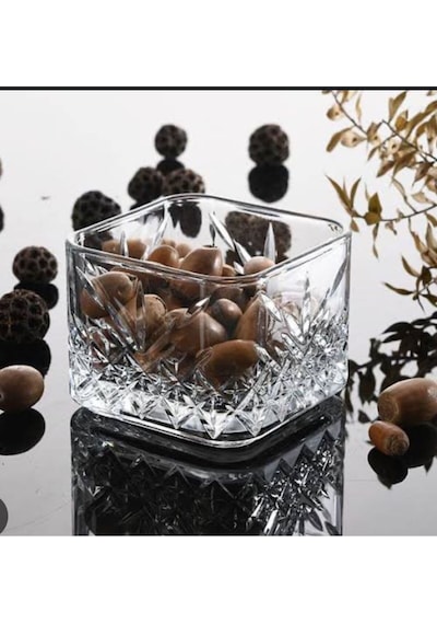 Paşabahçe Timeless Kare Magnolia Kasesi - 8 Li Çok Amaçlı Kase Çerezlik Şeffaf