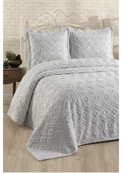 Şönil İskandinav Yatak Örtüsü Takımı 250 X 260 Cm Valonlu Model 2 Adet 50 X 70 Yastık Kılıfı Çok Renkli