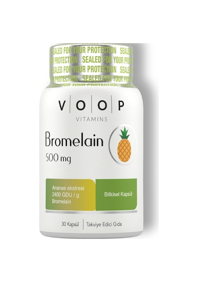 Voop Bromelain 500 MG Ananas 30 Bitkisel Kapsül