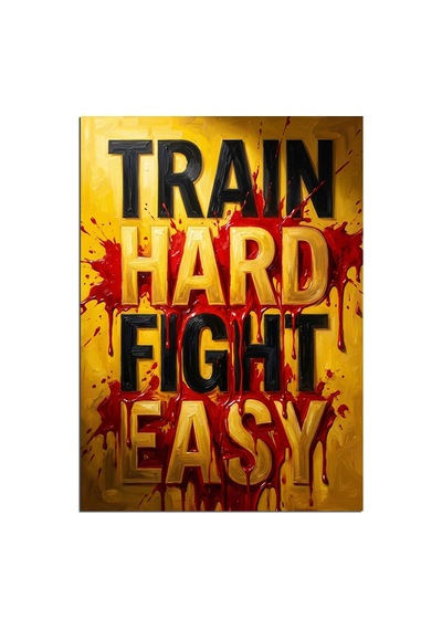 Train Hard Fight Easy Poster Tablosu Dekoratif Kanvas - Mdf Ahşap Tablo Çok Renkli