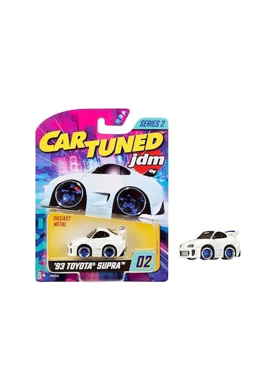 Cartuned Jdm Seri 2 1993 Supra A90 Diecast Arabası, Beyaz, Metal Gövde