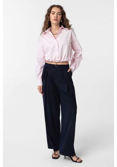 Antioch Crop Poplin Kadın Gömlek Pembe