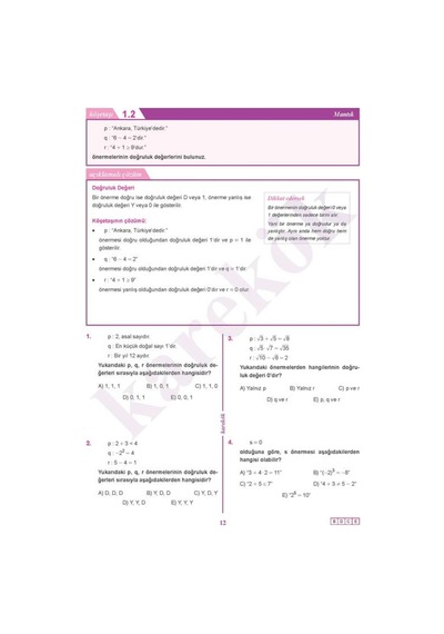 Yeni Bas. Karekök Yayınları Güncel 9.sınıf Matematik Konu