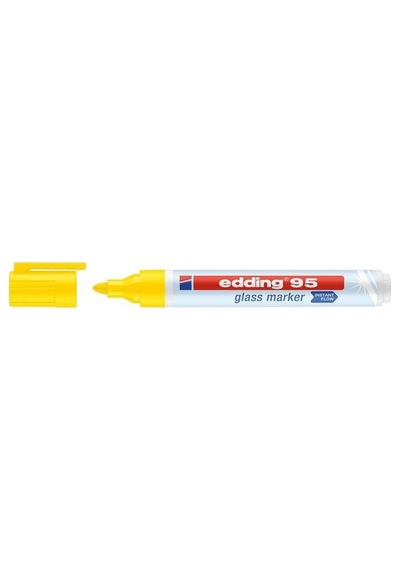 95 Glass Marker Cam Kalemi Neon Sarı