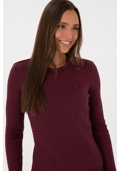 U.S. Polo Assn. Kadın Bordo Bisiklet Yaka Basic Kazak 50307763-VR177