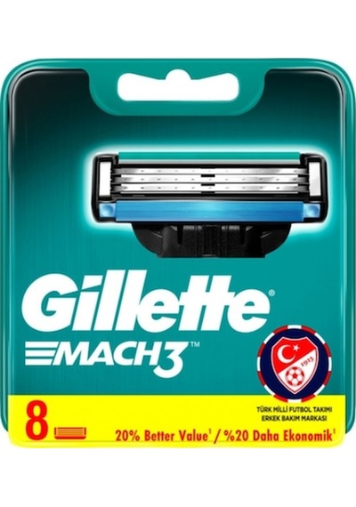Wenlin Gillette Mach3 Yedek Tıraş Bıçağı 8'li, Oynar Başlık, Daha Keyifli Tıraş